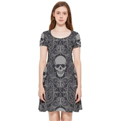 Dark Horror Skulls Pattern Inside Out Cap Sleeve Dress by Ket1n9