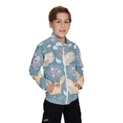 Cute Cat Background Pattern Kids  Windbreaker by Ket1n9