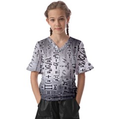 Science Formulas Kids  V-neck Horn Sleeve Blouse by Ket1n9