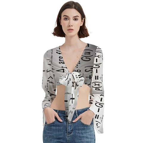 Science Formulas Trumpet Sleeve Cropped Top by Ket1n9