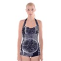 Space Universe Earth Rocket Boyleg Halter Swimsuit  View1