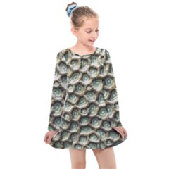 Ocean Pattern Kids  Long Sleeve Dress by Ket1n9