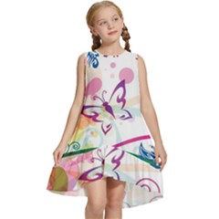 Butterfly Vector Art Kids  Frill Swing Dress by Ket1n9