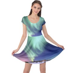 Aurora Borealis Alaska Space Cap Sleeve Dress by Ket1n9