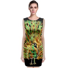 Unusual Peacock Drawn With Flame Lines Classic Sleeveless Midi Dress by Ket1n9