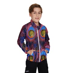 Pretty Peacock Feather Kids  Windbreaker by Ket1n9