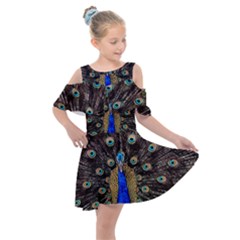 Peacock Kids  Shoulder Cutout Chiffon Dress by Ket1n9