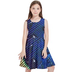 Peacock Feather Retina Mac Kids  Skater Dress by Ket1n9