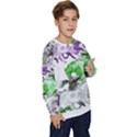 Horse Horses Animal World Green Kids  Crewneck Sweatshirt View3