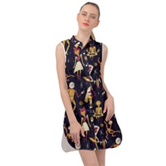 Alien Surface Pattern Sleeveless Shirt Dress by Ket1n9