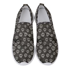 Skull Halloween Background Texture Women s Slip On Sneakers by Ket1n9