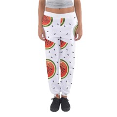 Seamless Background Pattern-with-watermelon Slices Women s Jogger Sweatpants by Ket1n9