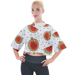 Seamless Background Pattern-with-watermelon Slices Mock Neck T-shirt by Ket1n9