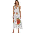 Seamless Background Pattern-with-watermelon Slices V-Neck Sleeveless Loose Fit Overalls View1