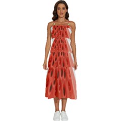 Seamless Background With Watermelon Slices Sleeveless Shoulder Straps Boho Dress by Ket1n9