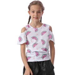 Seamless Background With Watermelon Slices Kids  Butterfly Cutout T-shirt by Ket1n9