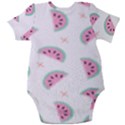 Fresh Watermelon Slices Texture Baby Short Sleeve Bodysuit View2