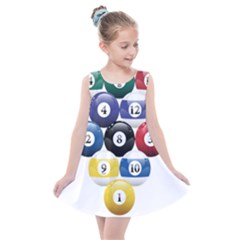 Racked Billiard Pool Balls Kids  Summer Dress by Ket1n9