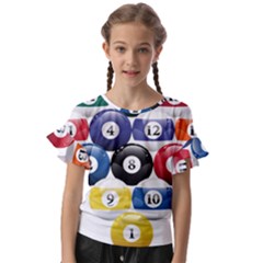 Racked Billiard Pool Balls Kids  Cut Out Flutter Sleeves by Ket1n9