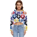 Racked Billiard Pool Balls Women s Lightweight Cropped Hoodie View1