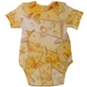 Cheese Slices Seamless Pattern Cartoon Style Baby Short Sleeve Bodysuit View2