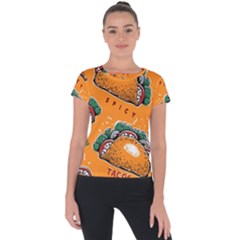 Seamless Pattern With Taco Short Sleeve Sports Top  by Ket1n9