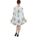 Cute Seamless Pattern With Avocado Lovers Quarter Sleeve Ruffle Waist Dress View2