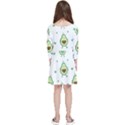 Cute Seamless Pattern With Avocado Lovers Kids  Quarter Sleeve Skater Dress View2