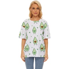 Cute Seamless Pattern With Avocado Lovers Oversized Basic T-shirt by Ket1n9