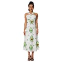 Cute Seamless Pattern With Avocado Lovers Sleeveless Cross Front Cocktail Midi Chiffon Dress View1