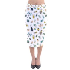 Insect Animal Pattern Velvet Midi Pencil Skirt by Ket1n9