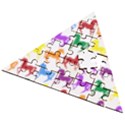 Colorful Horse Background Wallpaper Wooden Puzzle Triangle View2