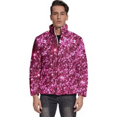 Pink Glitter Men s Puffer Bubble Jacket Coat by Hannah976