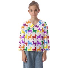 Colorful Horse Background Wallpaper Kids  Sailor Shirt by Hannah976