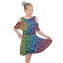 Bubbles Rainbow Colourful Colors Kids  Shoulder Cutout Chiffon Dress View1