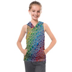 Bubbles Rainbow Colourful Colors Kids  Sleeveless Hoodie by Hannah976