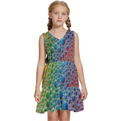 Bubbles Rainbow Colourful Colors Kids  Sleeveless Tiered Mini Dress by Hannah976