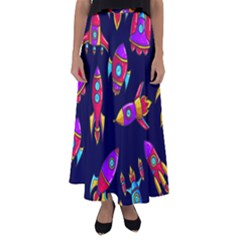 Space Patterns Flared Maxi Skirt by Hannah976