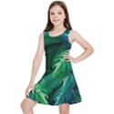 Tropical Green Leaves Background Kids  Lightweight Sleeveless Dress View1