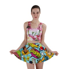 Comic Elements Colorful Seamless Pattern Mini Skirt by Hannah976