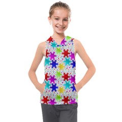 Snowflake Pattern Repeated Kids  Sleeveless Hoodie by Hannah976