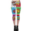 Pop Art Comic Vector Speech Cartoon Bubbles Popart Style With Humor Text Boom Bang Bubbling Expressi Capri Leggings  View1