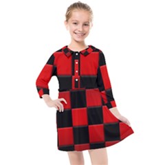 Black And Red Backgrounds- Kids  Quarter Sleeve Shirt Dress by Hannah976