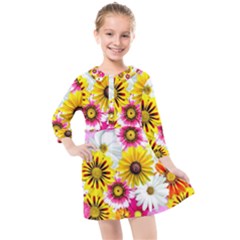 Flowers Blossom Bloom Nature Plant Kids  Quarter Sleeve Shirt Dress by Hannah976