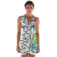 Brain Mind Psychology Idea Drawing Wrap Front Bodycon Dress by Ndabl3x