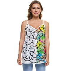 Brain Mind Psychology Idea Drawing Casual Spaghetti Strap Chiffon Top by Ndabl3x