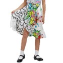 Brain Mind Psychology Idea Drawing Kids  Ruffle Flared Wrap Midi Skirt View1