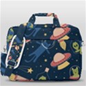 Seamless Pattern With Funny Alien Cat Galaxy MacBook Pro 16  Shoulder Laptop Bag View3