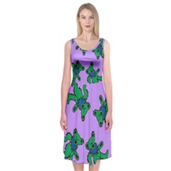 Grateful Dead Bears Midi Sleeveless Dress by Cendanart