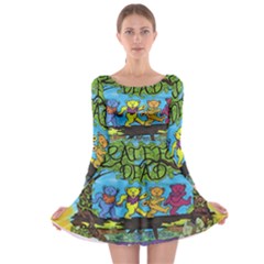 Dancing Bears Grateful Dead Long Sleeve Skater Dress by Cendanart